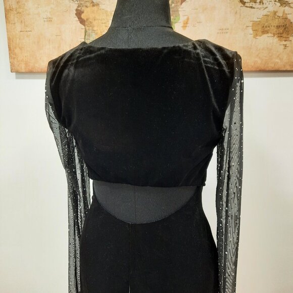 Velour dress w/ sparkling sleeves - City Studio brand - Picture 5 of 14